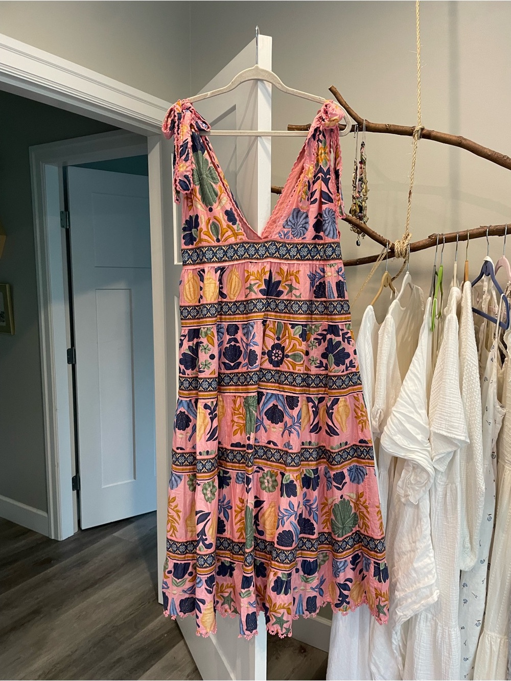 New Farm Rio Seashell Cotton Tapestry Midi Dress XL - Picture 5 of 9